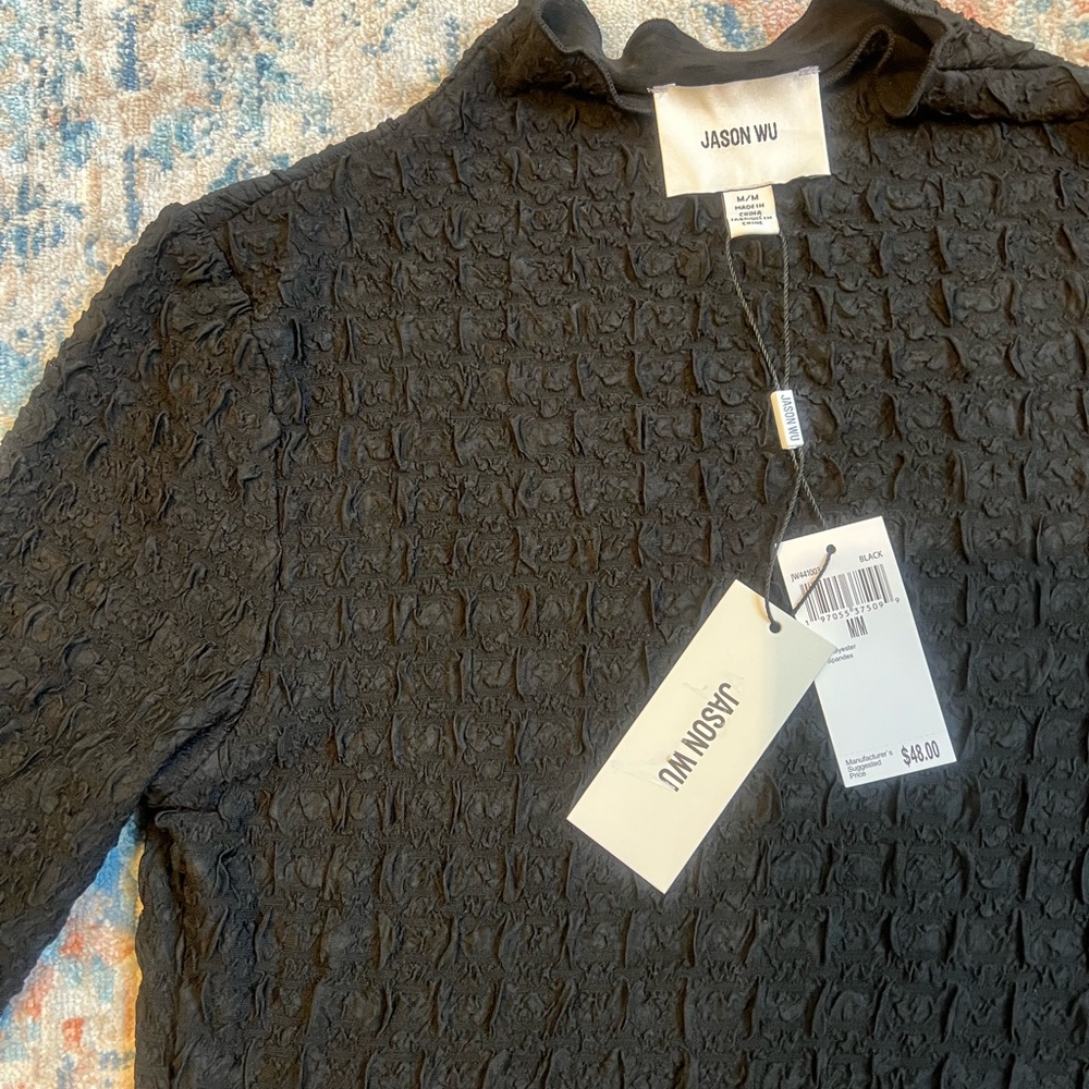 Jason Wu Black Textured Blouse NET